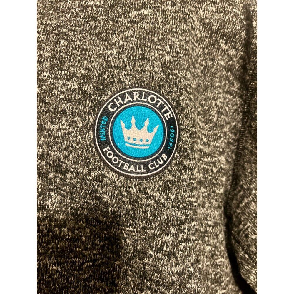 MLS Charlotte FC Soccer Antigua Heathered Black Full Zip Closure Jacket Sz 2X - Picture 2 of 9